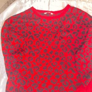 No Boundaries Animal Print Red & Black Sweater